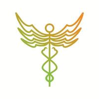 Beautiful Caduceus vector line icon