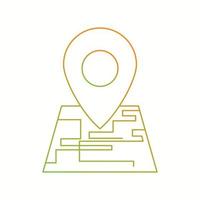 encontrar lugares en el icono de la línea del mapa vector