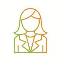 Beautiful Business woman vector line icon