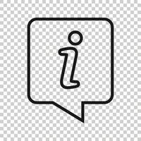 Information icon in flat style. FAQ help vector illustration on white isolated background. Helpdesk business concept.