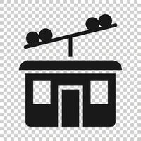 icono de teleférico en estilo plano. Ilustración de vector de cabina de ascensor sobre fondo blanco aislado. concepto de negocio de teleférico.