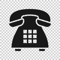 Mobile phone icon in flat style. Telephone talk vector illustration on white isolated background. Hotline contact business concept.