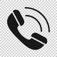 Mobile phone icon in flat style. Telephone talk vector illustration on white isolated background. Hotline contact business concept.