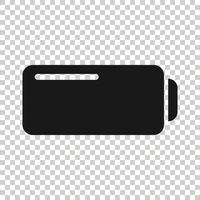 Battery charge icon in flat style. Power level vector illustration on white isolated background. Lithium accumulator business concept.