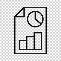 Financial statement icon in flat style. Document vector illustration on white isolated background. Report business concept.