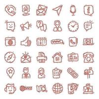 Contact us icon set in comic style. Mobile communication cartoon vector illustration on white isolated background. Phone call splash effect business concept.