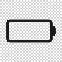 Battery charge icon in flat style. Power level vector illustration on white isolated background. Lithium accumulator business concept.