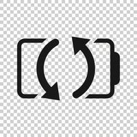 Battery charge icon in flat style. Power level vector illustration on white isolated background. Lithium accumulator business concept.