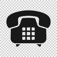 Mobile phone icon in flat style. Telephone talk vector illustration on white isolated background. Hotline contact business concept.