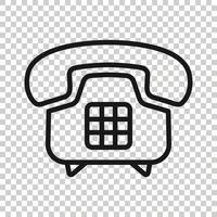 icono de teléfono móvil en estilo plano. ilustración de vector de conversación telefónica sobre fondo blanco aislado. concepto de negocio de contacto de línea directa.