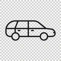 Car icon in flat style. Automobile vehicle vector illustration on white isolated background. Sedan business concept.