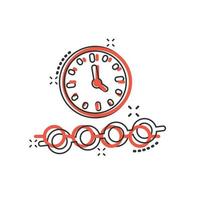 Timeline icon in comic style. Progress cartoon vector illustration on white isolated background. Diagram splash effect business concept.