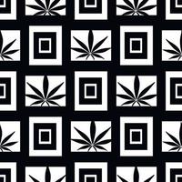 siluetas en blanco y negro de marihuana hojas de cannabis sobre un fondo blanco patrones geométricos patrones geométricos sin fisuras para el diseño de embalaje impresión en diferentes productos líneas de claridad floral vector