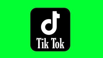 animação do logotipo do aplicativo de rede de mídia social tiktok no fundo da tela verde. ícone tiktok animado na tela verde. video