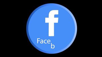 Facebook logotyp animering på svart bakgrund. Facebook social media ikon. lämplig för explainer video