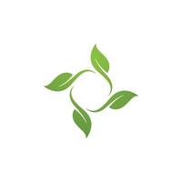 Logos of green Tree leaf ecology vector