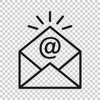 Email message icon in flat style. Mail document vector illustration on white isolated background. Message correspondence business concept.