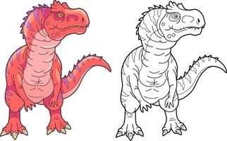 prehistoric dinosaur allosaurus, funny illustration vector