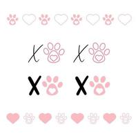 Xoxo print with pet paw and hearts. Dog is my Valentine print for mug, shirt or bandana sublimation