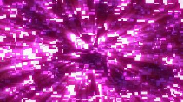 Líneas de energía futurista de color púrpura claro brillante abstracto y rayas magia rectangular de alta tecnología volando horizontalmente. fondo abstracto. video en alta calidad 4k, diseño de movimiento