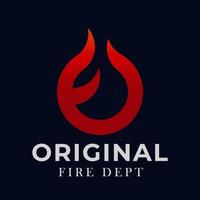 Logo Fire letter O vector