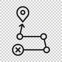 Map pin icon in flat style. gps navigation vector illustration on white isolated background. Locate position business concept.