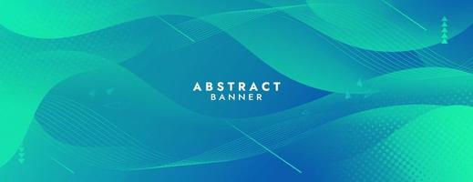 Abstract Green Fluid Wave Banner Template vector