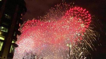 A view of the New Years Eve Fireworks in London photo