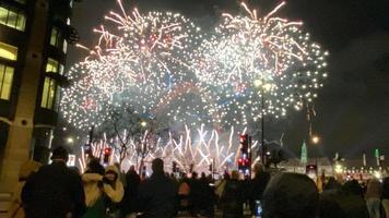 A view of the New Years Eve Fireworks in London photo