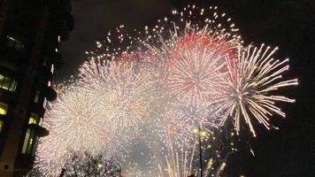 A view of the New Years Eve Fireworks in London photo