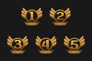 Luxury golden birthday  emblems set vector