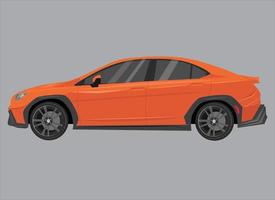 realistic car. sedan. View from side with perspective, vector illustration.