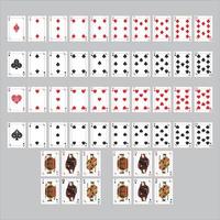 Poker playing cards, full deck. Gray background in a separate layer vector