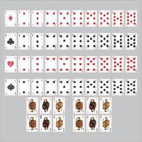 Poker playing cards, full deck. Gray background in a separate layer vector