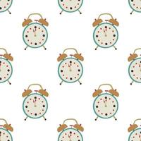 Alarm clock vector seamless pattern