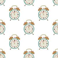 Alarm clock vector seamless pattern