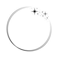 Star circle frame. Wreath round vector