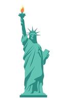 famous liberty statue landmark vector