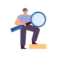 man with magnifying glass vector