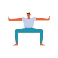 young man practicing yoga vector