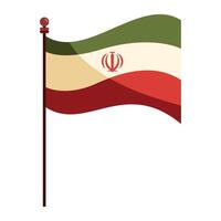 iranian flag in pole vector