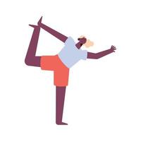 afro woman practicing yoga vector