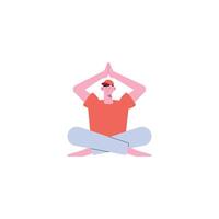 young man in lotus position vector