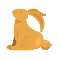 chinese golden rabbit seated vector