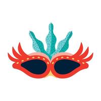 red mardi gras mask vector