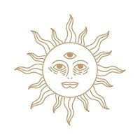 símbolo de la alquimia del sol dorado vector