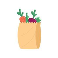 verduras en bolsa de papel vector