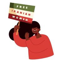 iranian woman with banner vector