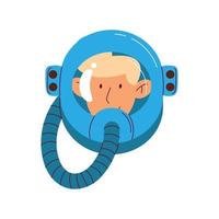 astronaut head with helmet vector