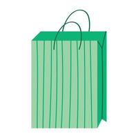 regalo de bolsa de compras verde vector